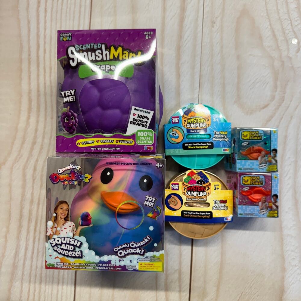 New Sealed RMS Squishy Bundle Tie-Dye Duckeez DuckCube Grape Dumpling Five Below